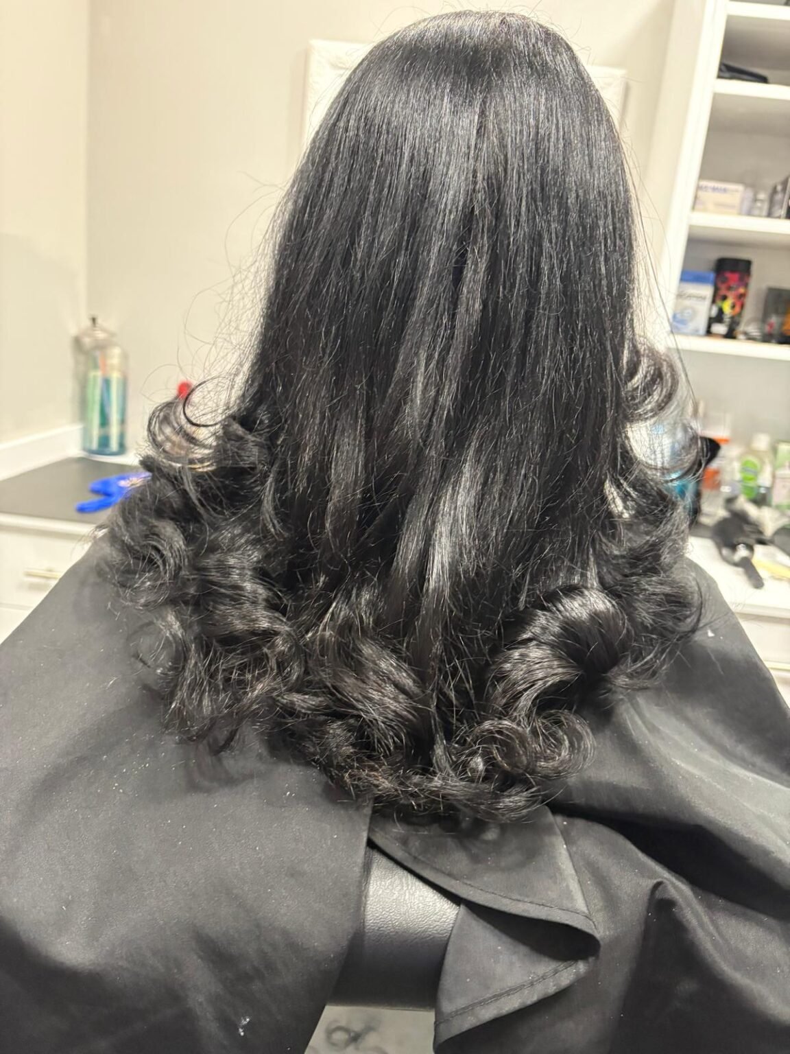 Black hair blowout result